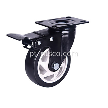 4 &quot;roda de lançador de freio preto PVC